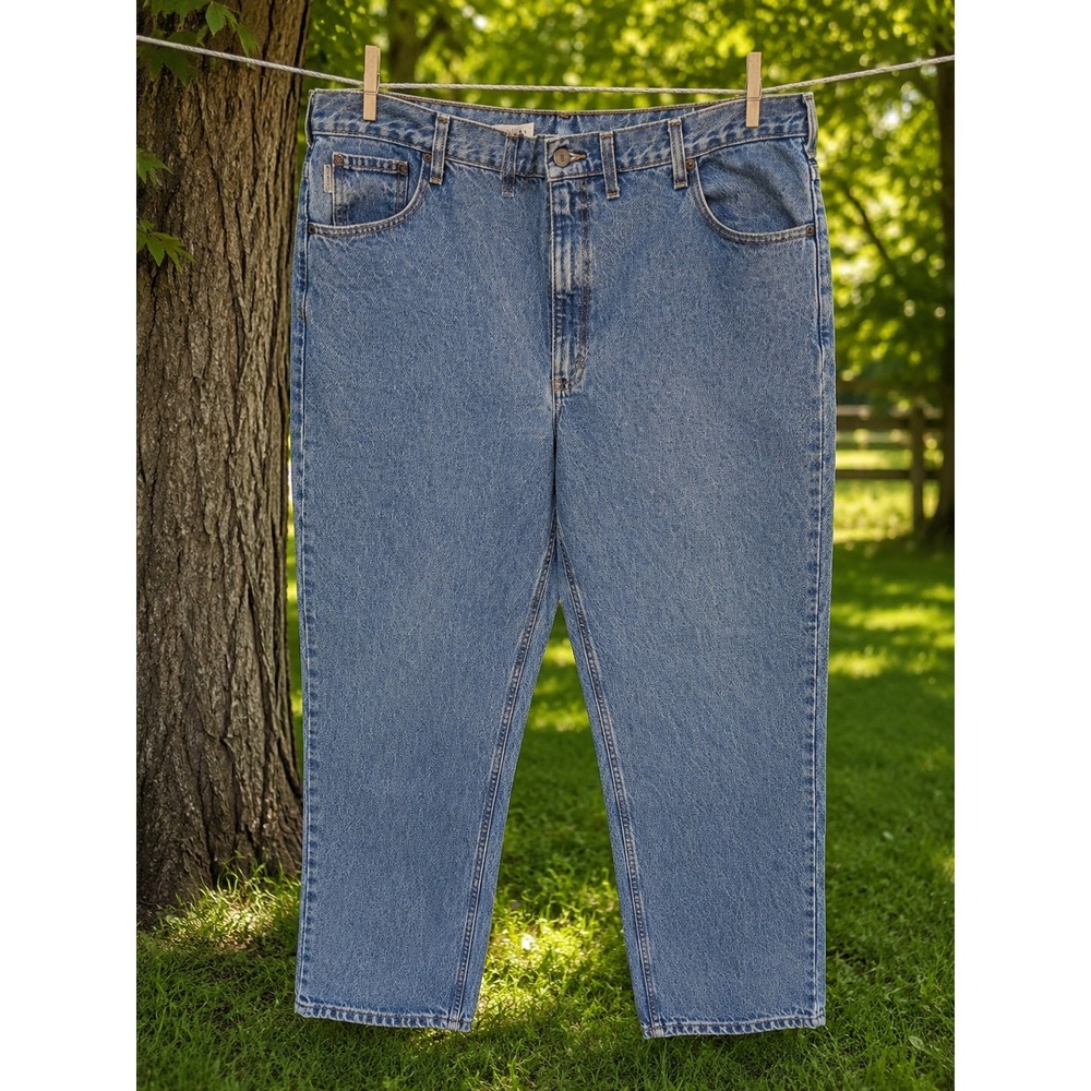Carhartt Men's‎ Traditional Fit Jeans 44x30 Blue Denim 100% Cotton Workwear